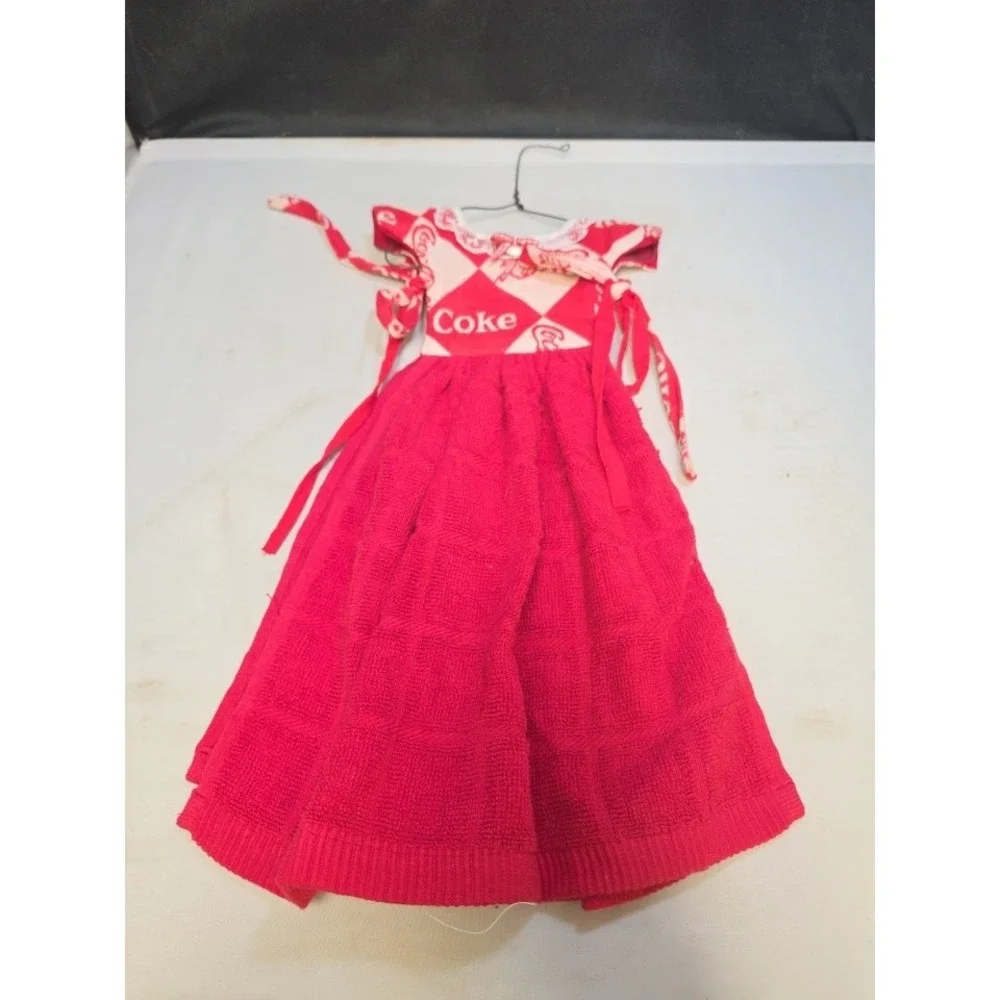HANDMADE DRESS - COCA COLA - COLLECTORS - VINTAGE- RETRO DOLL OUTFIT